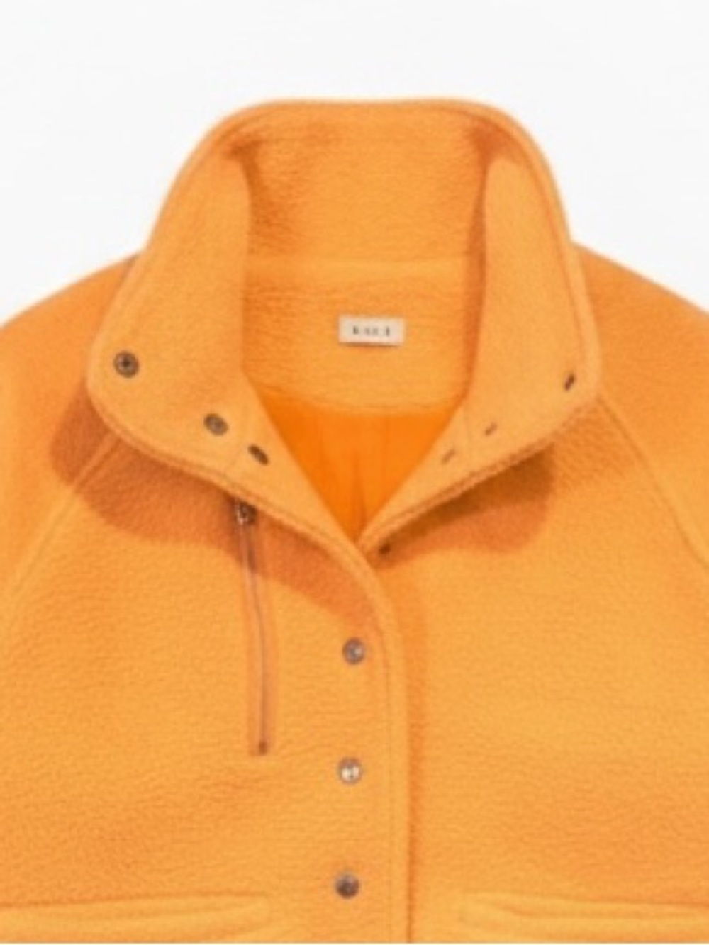 POL Snap Button Fuzzy Sherpa Long Sleeve Jacket Orange Women’s Size Small - Picture 4 of 8
